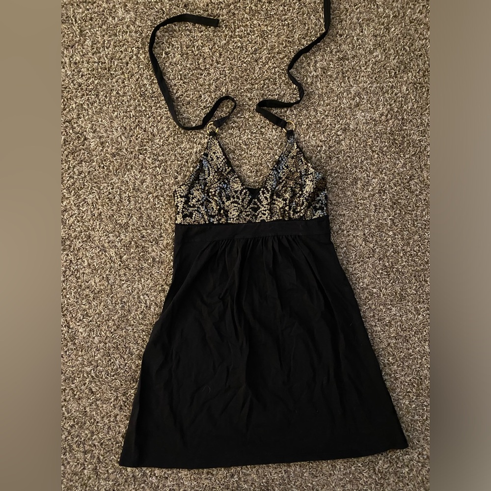 Black and Gold Bra Top Dress